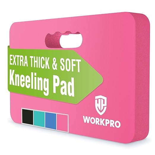WORKPRO Extra Thick Kneeling Pad, Soft NBR Foam Cushioning for Knee, Large Foam Kneeler Mat for Gardening, Bathing Baby, Exercise, Workout Supplies, 17.5 x 11 x 1.5 in, Pink