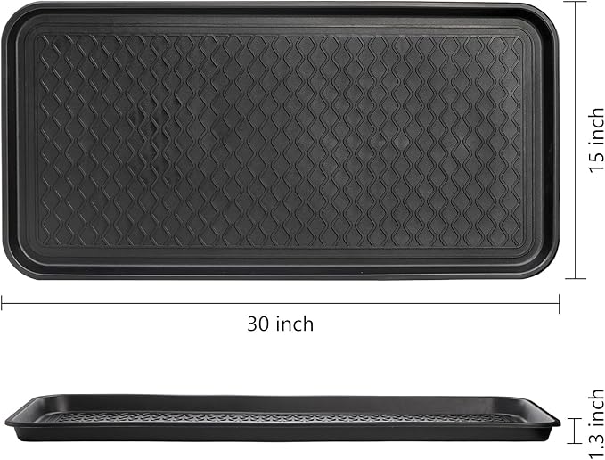 Fasmov 3 Pack Utility Boot Tray Mat Multi-Purpose Anti-Slip Tray Mat Boots, Dog Food Bowls, Gardening, Laundry, Kitchen, Garage, Entryway, 30 x 15 inches