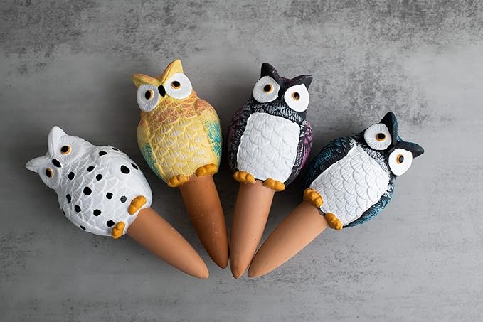Owl Shaped Self-Watering Spikes - Effortless Plant Care for Your Garden, Whimsical and Charming Design for Indoor and Outdoor Plants, Keep Your Plants Hydrated While on Vacation