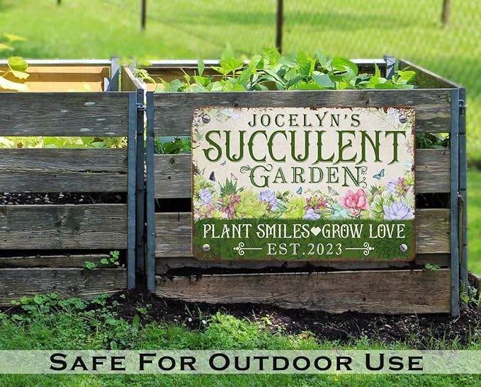Personalized Metal Signs with Name Made in USA Custom Vintage Garden Sign Waterproof Vintage Decorative Metal Print for Wall Decor Customized Home Garden Ideas Gifts Artwork Prints for Yard Ourdoor