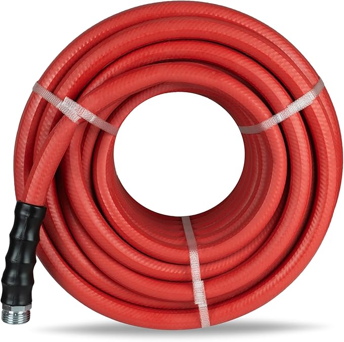 Gilmour Pro Rubber Hot Water Garden Hose – 5/8" x 75', Kink-Resistant, 400 PSI, Brass Fittings, Flexible in Cold, USA Made