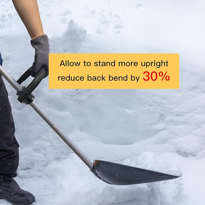 Back-Saving Tool Shovel Handle Attachment, Labor Saving Tool Grip for Back Saver, D Grip Ergonomic Handle Replacement for Snow Shovels, Rakes, Weed Eater,String Trimmer, Scoop