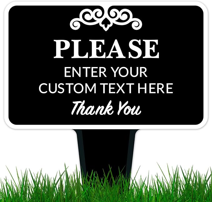 Personalized Aluminum Composite Yard Stake Sign, Custom Inground Rectangle Decor Indoor/Outdoor Sign, 12x15 Inches, ACM, Made in USA by Sigo Signs