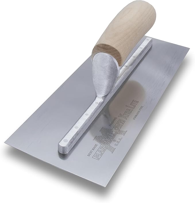 MARSHALLTOWN Stainless Steel Finishing Trowel, 4 x 12 Inch Concrete, Masonry and Drywall Finishing Tool, Made in the USA, MXS62SS