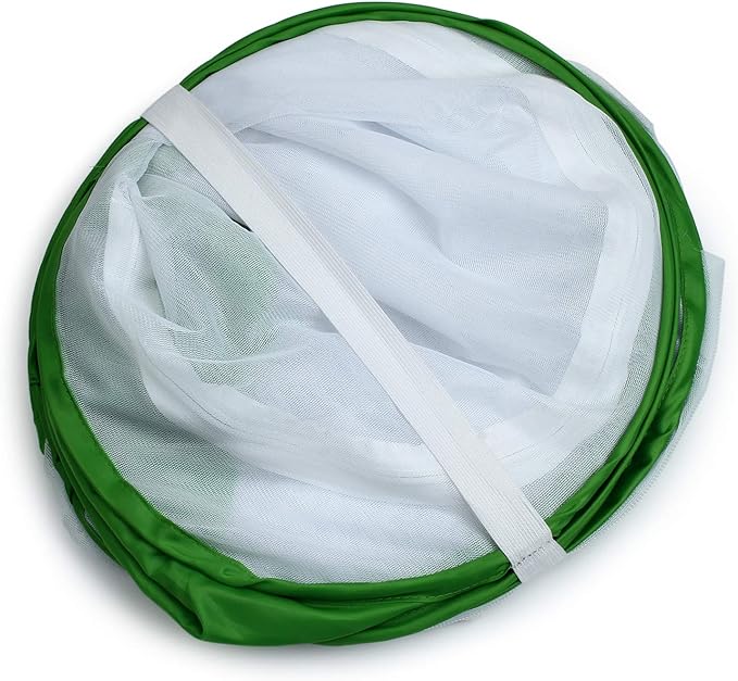 5 Feet Extra Large Monarch Butterfly Habitat, Giant Collapsible Insect Mesh Cage Terrarium Pop-up (White + Green, 35 x 35 x 59 Inches)