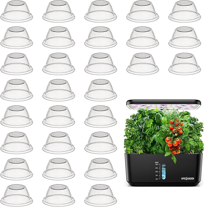 Grow Domes Compatible with Ahopegarden, Seed Pod Domes Replacement for InBloom, Growell Hydroponics Growing System, Humidity Dome for Seedling, iDOO, Rainpoint Hydroponic Indoor Herb Garden (30 Pack)