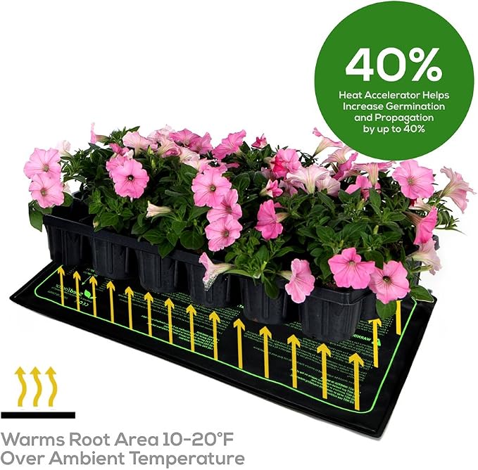 MET Certified Seedling Heat Mat, Seedfactor Waterproof Durable Germination Station Heat Mat, Warm Hydroponic Heating Pad for Indoor Home Gardening Seed Starter