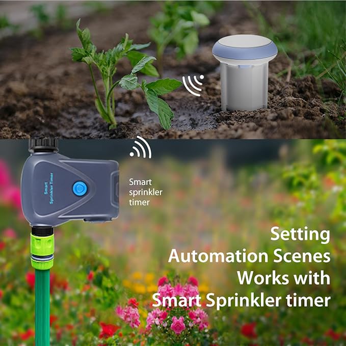 Smart Soil Moisture & Temperature Sensor WiFi/Bluetooth | IP65 Waterproof Certified Indoor/Outdoor Plant Monitor | Compatible with Alexa, Tuya App | Garden, Lawn Hygrometer