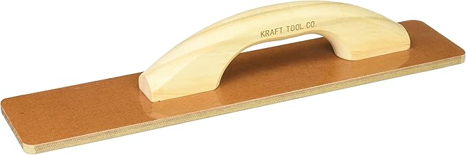 Kraft Tools CF505 16"x3-1/2" Square End Laminated Canvas Resin Hand Float w/Wood Handle