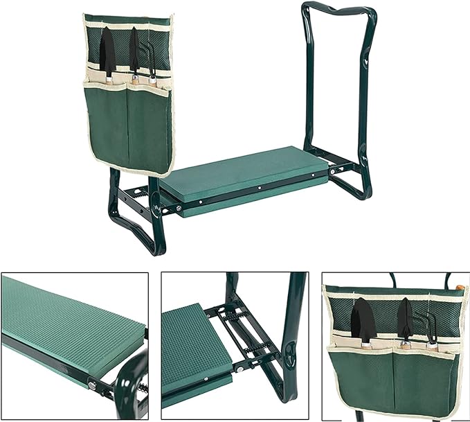 Foldable Garden Kneeler Gardening Bench with Soft Kneeling Pad for Gardening Flowers and Vegetables Balcony Care Potted Plants Yard Cleaning Home Cleaning