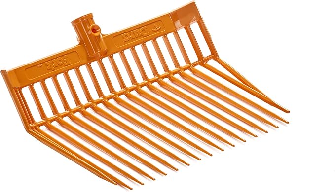 Little Giant® DuraFork Pitch Fork Replacement Head | Durable Polycarbonate Stable Fork Head with Angled Tines | Manure Fork | Made in USA (Pack of 1, Orange)