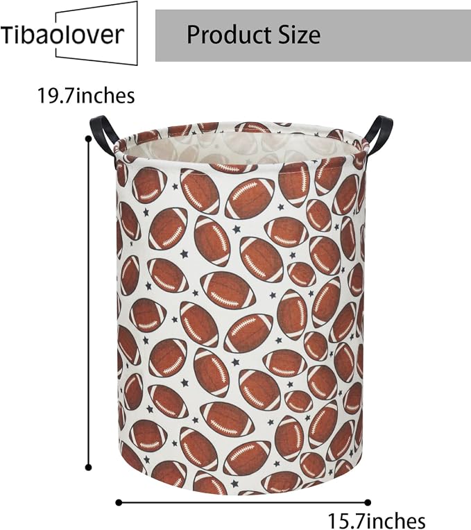 Kids Laundry Basket Baby Hamper Toy Storage Bin for Boys Room Decor for Bedroom Bathroom(Football)