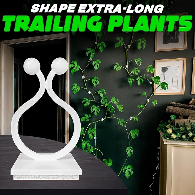 100Pcs Clear Plant Clips for Climbing Plants Indoor - White & Flexible Climbing Plant Wall Clips for Vines Organize - Universal Size Vine Clip Set with Sticky Mount, Easy Installation & Strong Grip