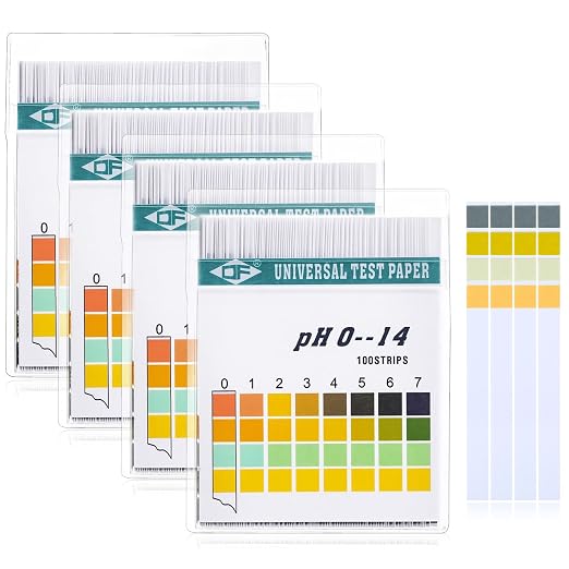 Hicarer 400 Strips Plastic pH Test Strips, Universal pH 0-14, Litmus Test Paper with Storage Case for Water Liquid Saliva Urine Soil Testing Pet Food and Diet Monitoring