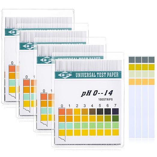 Hicarer 200 Strips Plastic pH Test Strips, Universal pH 0-14, Litmus Test Paper with Storage Case for Water Liquid Saliva Urine Soil Testing Pet Food and Diet Monitoring