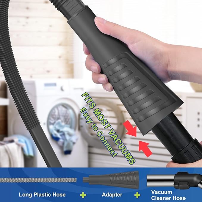 Sealegend 2 PCS Dryer Vent Cleaner Kit with Guide Wire Vacuum Hose Attachment Brush Lint Remover Power Washer and Dryer Vent Vacuum Hose Black