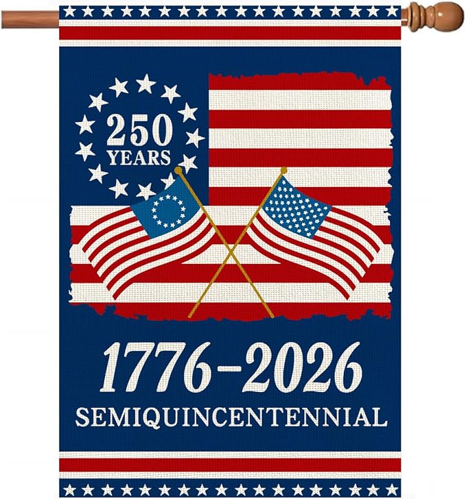 250 Anniversary Usa Garden Flags for Outside, 250 Anniversary USA Flag 1776-2026 Commemorative Patriotic Yard Sign Outdoor Stars & Stripes Design Banner 4th of July Decorations Double Sided Waterproof 250 Year American Flag 28x40 Inch