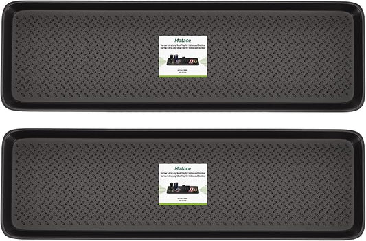 Matace 2 Pack Rubber Extra Large Shoe Tray for Entryway,Long Boot Tray,Slim Boot Mat for Indoor and Outdoor Use,16x55 in, Rectangular (Pack of 2)