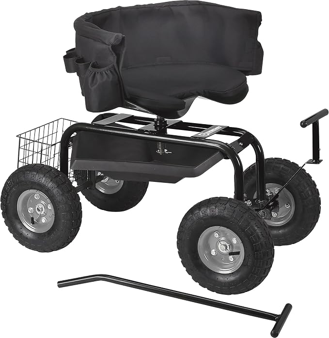 Strongway Deluxe Rolling Garden Seat with Easy Change Turnbars