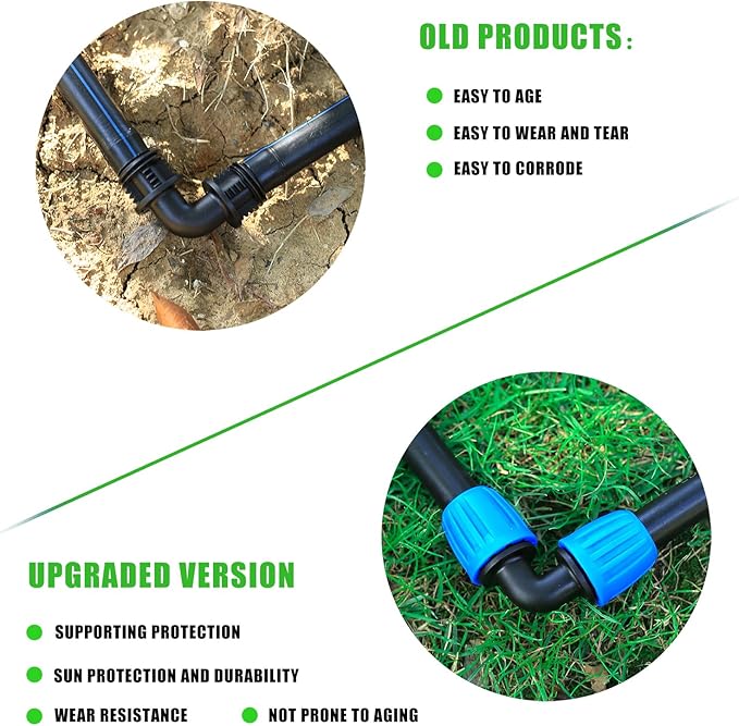 10 Pcs 1/2 Inch Irrigation Tubing Coupling Fittings (1/2" ID x 0.63" OD) Drip Tubing Barbed Locked Nuts Coupler Connectors Anti-Drop 1/2" Coupler Connectors for Garden Irrigation System