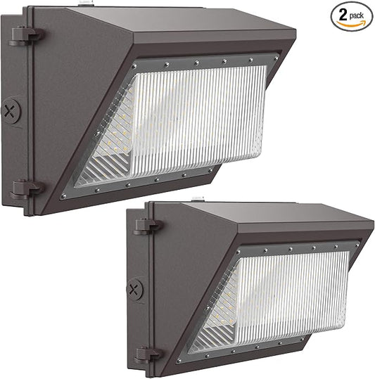 120W LED Wall Pack Light with Dusk-to-Dawn Sensor, 16800LM 5000K LED Security Flood Lighting, 120V Outdoor LED Wall Lights for Parking Lots|Warehouses|Factories|Yard, 2 Pack