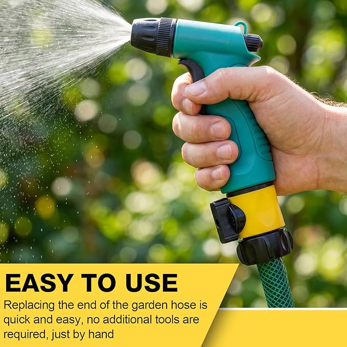 Hotop 12 Pcs Garden Hose Shut Off Valve Plastic Connect Water Hose Turn Off Valve with Anti Leak Standard 3/4 Inch Thread and Rubber Gaskets (Yellow)