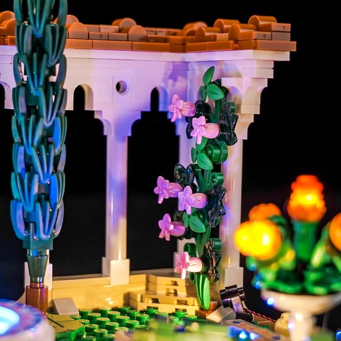 Upgraded Led Light Kit Compatible with Lego Fountain Garden Building Set, Lights Decoration Compatible with Lego 10359 (Model Not Included)