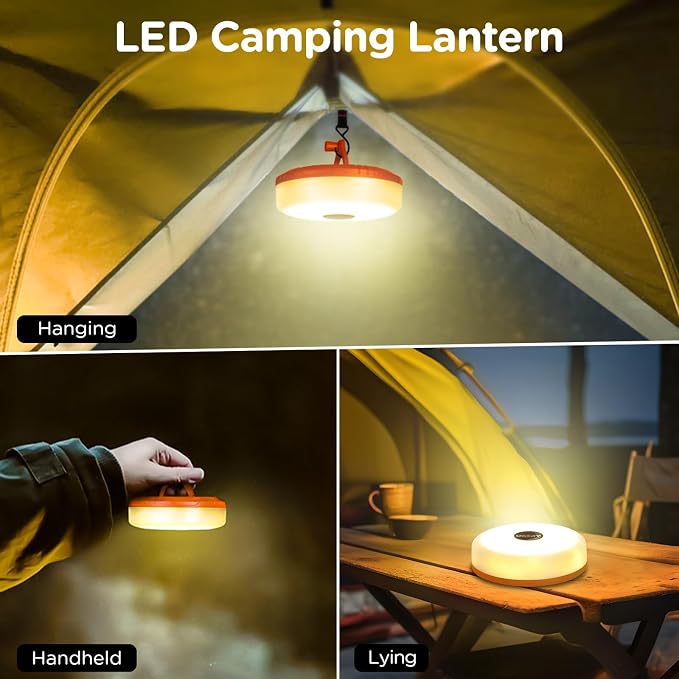 OGERY 2-Pack Camping String Lights, 32.8FT Rechargeable Christmas String Lights Outdoor/Indoor, 8 Modes 4-in-1 Quick Storage Fairy Lights Portable Lamp for Xmas Tree Decor Party Camping Essentials