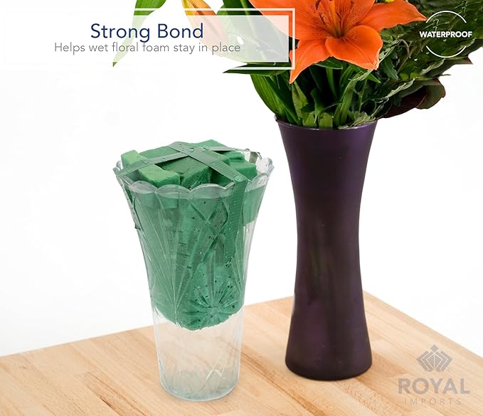 Royal Imports Floral Tape Green, Flower Stem Wrap Adhesive Waterproof Florist Tape for Decorative Bouquets Arranging and Crafts - 0.25" (60 Yd/180Ft) - 1 Roll