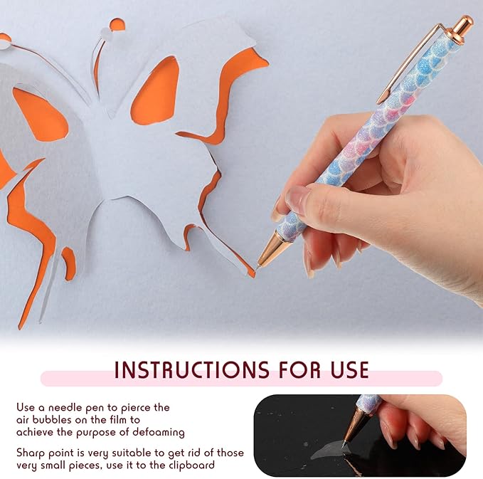 Epakh Weeding Pen, 2 Pieces Metal Vinyl Air Release Tool for DIY Crafts, Retractable Fine Point Writing Instrument