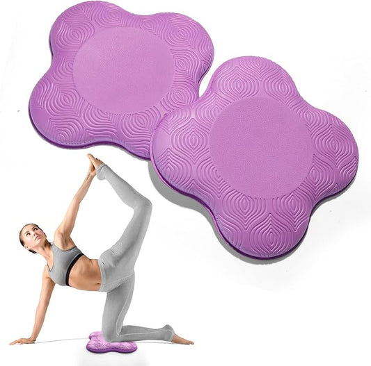 2 Packs Yoga Knee & Elbow Cushions - Extra Thick Foam for Knees, Elbows, Wrists, Hands & Head - Pilates & Kneeling Pads - Support Foam Pads for Women & Men
