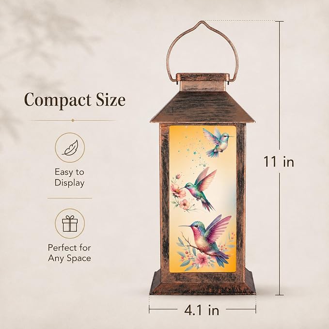 Solar Lanterns for Garden Decor, Waterproof Design Solar LED Hanging Lights for Yard, Patio, Lawn, and Porch, Gifts for Mom, Grandma(Hummingbird)