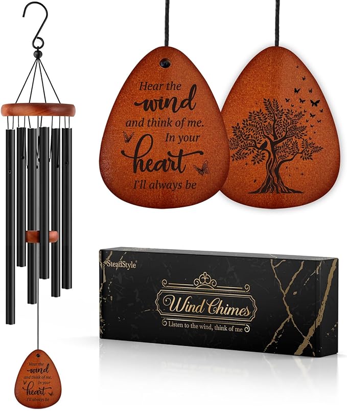 SteadStyle Sympathy Gifts for Loss of Loved One - Memorial Gifts Wind Chimes, Gifts for Who Loss of Dad, Mom, Brother, Friend, Sympathy Bereavement Gift Baskets Home Outdoor Garden Patio Decor 25.5 In
