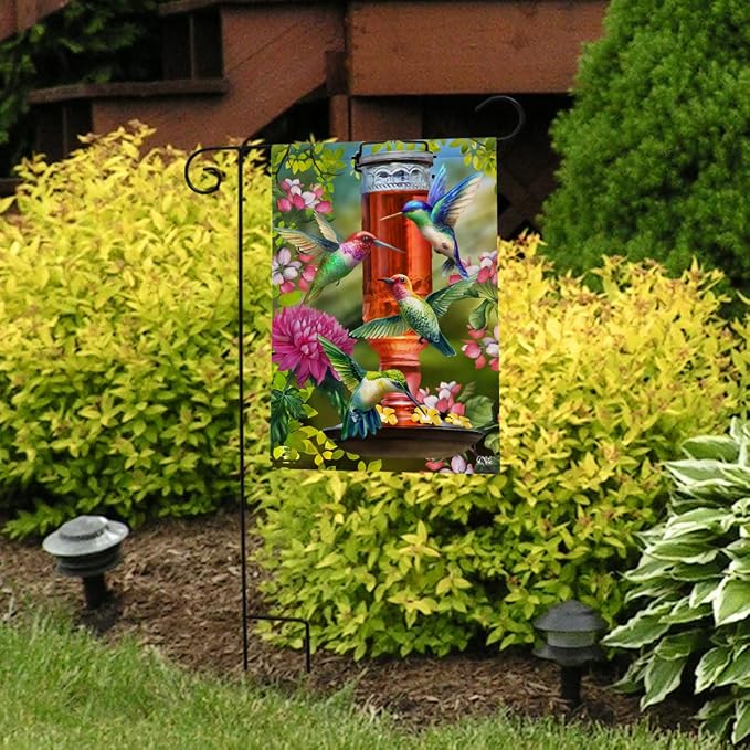 Briarwood Lane Hummingbird Feeder Spring Garden Flag Floral 12.5" x 18"