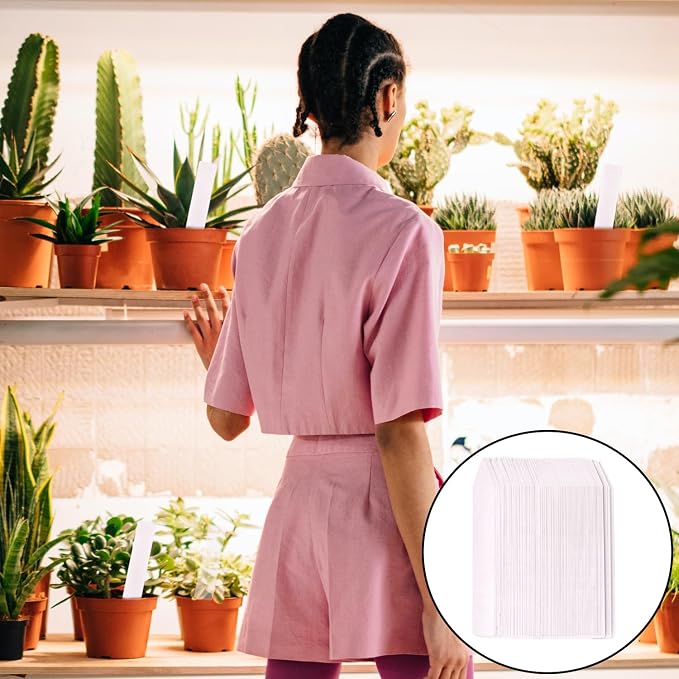 Waterproof Plant Labels 8 Inch 50 Pcs, Large Plastic Garden Tags for Outdoor Vegetable Seedlings, Reusable Plant Markers Stakes with Pencil for Pots Nursery
