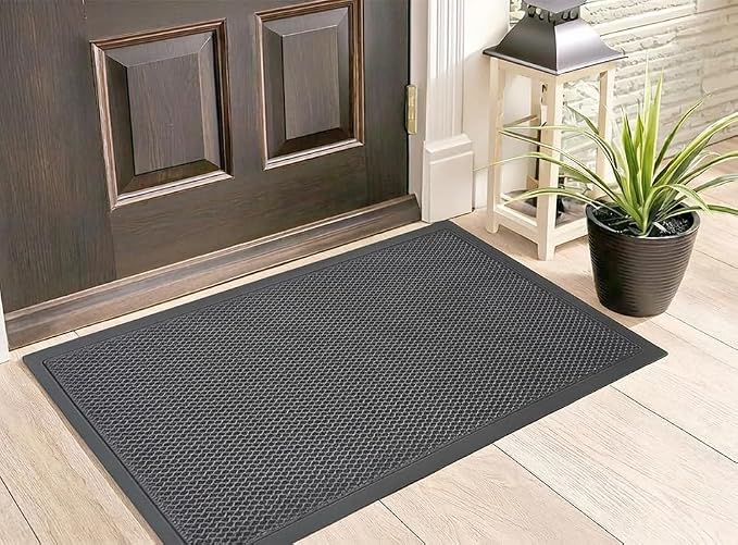 Muddy Mat® Meshy Mat™ Door Mat Heavy-Duty Quick-Dry Floor Mat, Sand & Dirt Trapper for Indoor & Outdoor, Ideal for Entrance, Mudrooms,Patios & Garages,Low-Profile,Non-Slip,Washable– Grey 36"x60"x0.4"
