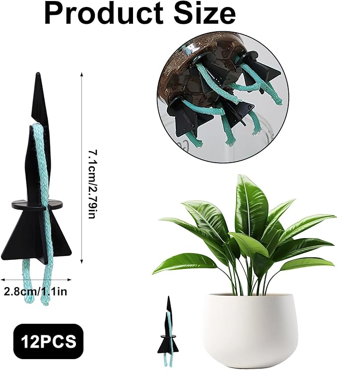 Plants 12 Pcs Self Watering Spikes for Indoor Outdoor Plants Adjustable Automatic Plant Stakes Devices Slow Release Valve DIY Drip Irrigation Vacation Fits Most Bottles