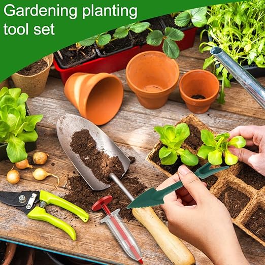 6Pcs Mini Sowing Seed Dispenser, Seed Planter Tool, Handheld Seed Planter, Seed Sower Tool, Reusable Seedlings Dibber and Widger Set with Seedlings Dibber Widger for Spreading