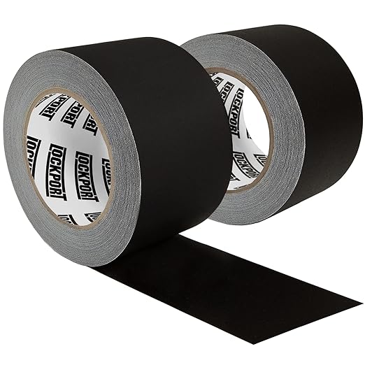 Lockport Black Gaffers Tape 3 inch x 30 Yards - 2 Pack Pro Black Gaff Tape - No Residue, Water Resistant, Non-Reflective, Easy Tear - Multipurpose