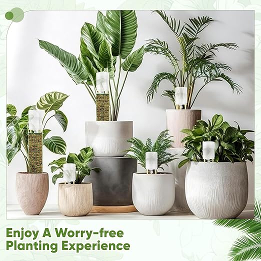 3 Pack Adjustable Moss Pole Watering Dripper,Self Watering Planter Insert with Flow Control, Automatic Watering Planter Insert Top Fill Plants Watering Devices System