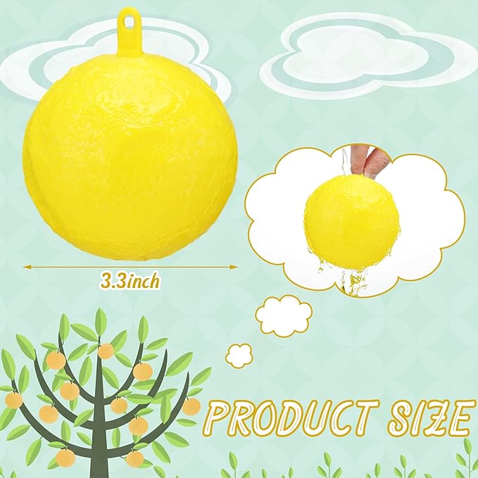 Qualirey Sticky Fruit Fly Trap Ball Adhesive Fly Catching Ball Sticky Glue Gnat Wasp Hornet Mosquito Bugs Flying Insects Traps Balls for Indoor Outdoor Kitchen Drain Garden (Yellow, Orange,10 Pcs)