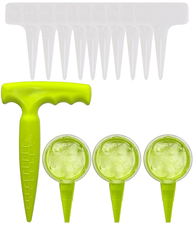 Seed Spreader & Planter Tool with Dibber, Seed Dispenser, Handheld Manual Garden Seeder for Small Seeds, Mini Gardening Tools for Indoor Outdoor, Home Vegetable Planting