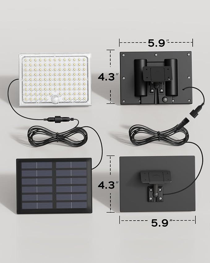 JACKYLED Solar Lights Outdoor Waterproof, Motion Sensor Flood Light 113 LED Bright Cool White Dusk to Dawn Solar Powered Outdoor Lights for Backyard Porch Garden Patio Garage (3 Pack)