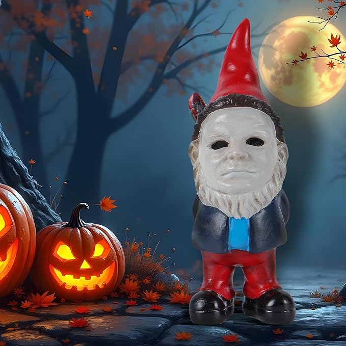 SPINNDO Garden Gnome Statue Decoration Garden Decor Horror Gnomes Boo Basket（Red