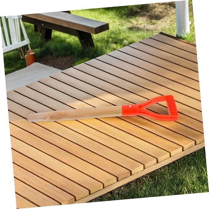 Mikikit Garden Fork Replacement Handle D Shaped Durable Wooden Shovel Grip with Nonslip Surface for Comfortable Digging and Secure Control in Heavy Soil