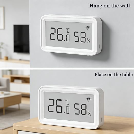 Smart WiFi Temperature Humidity Sensor: Wireless Hygrometer Thermometer with LCD Display, Calibratable, App Alert Notification, Data Logger, Indoor Thermometer for Home Greenhouse Reptile (1-Pack)