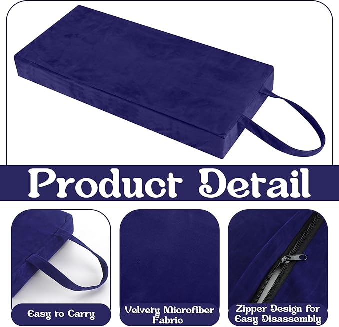 Colingmill Personal Prayer Kneeler Pad 18 3/4 Inch Christian Kneeling Pillow Microfiber and High Density Foam Personal Religious Prayer Kneeler Pad Pillow Bench for Kneeling Christian Gift(Navy Blue)