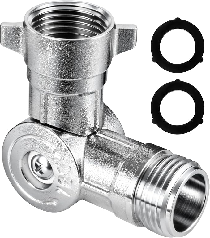 180° Swivel Chrome Plated Brass Garden Hose Connector Water Hose Adapter, 3/4-11.5NH Garden Hose Fittings Water Hose Connector for Irrigation/Car Wash/Patio Cleaning