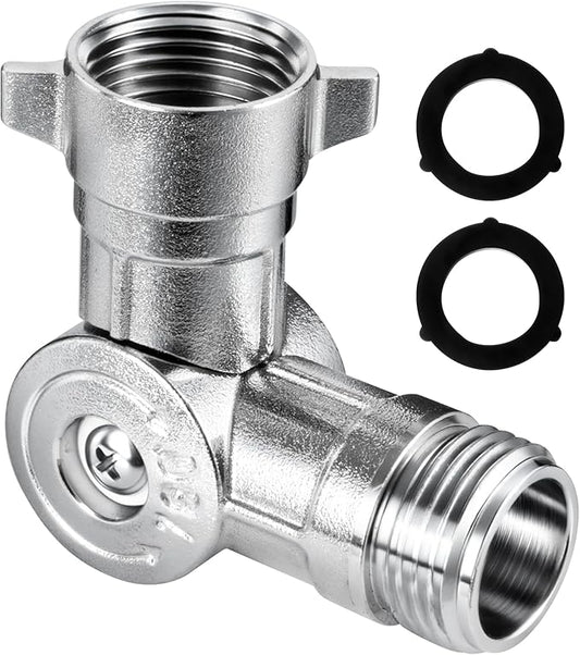 180° Swivel Chrome Plated Brass Garden Hose Connector Water Hose Adapter, 3/4-11.5NH Garden Hose Fittings Water Hose Connector for Irrigation/Car Wash/Patio Cleaning