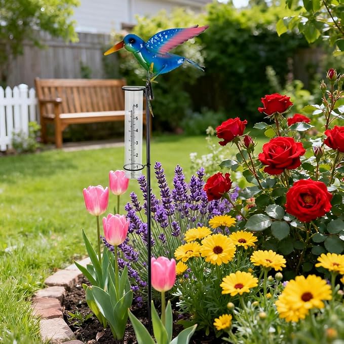 商品名称 Rain Gauge Outdoor with 6-Inch Glass Tube, Metal Rain Gauge with Bird Decor, Decorative Rain Water Gauge Garden Stake for Garden, Yard Lawn, Patio | Decorative Rain Gauge, 6-Inch Glass Rain Gauges